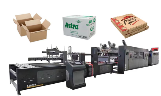 Inline Corrugated Board 4 رنگ چاپگر Flexo Slotter Die Cutter فولدر بسته بندی ماشین